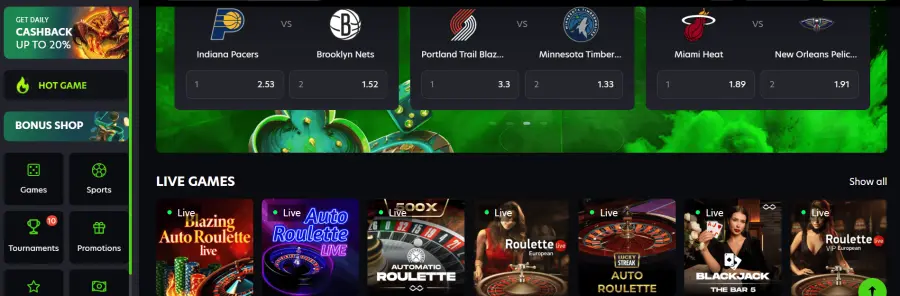 Neospin betting